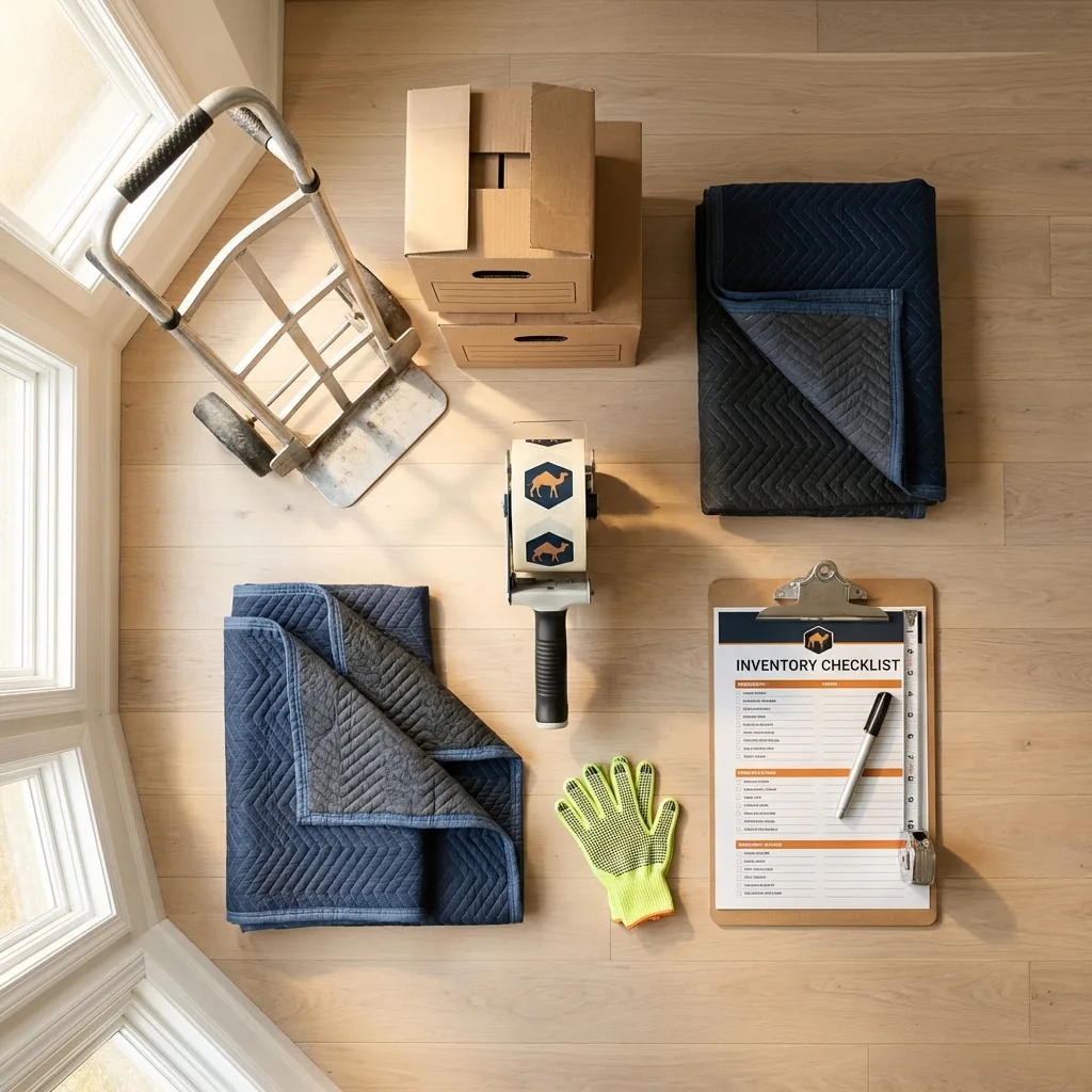 Professional moving supplies and packing materials layout for Pahokee residential relocations